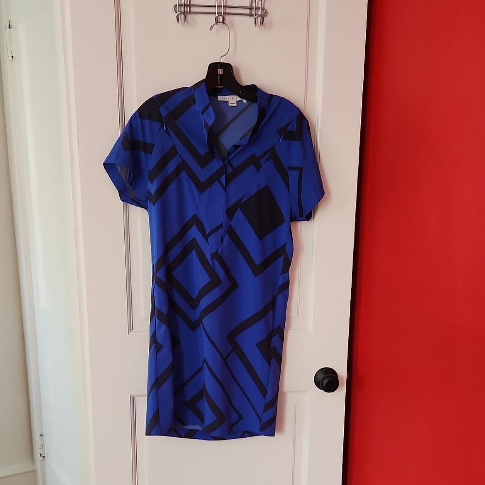 Loyal hana Nursing Blue Geometric Pattern Dress